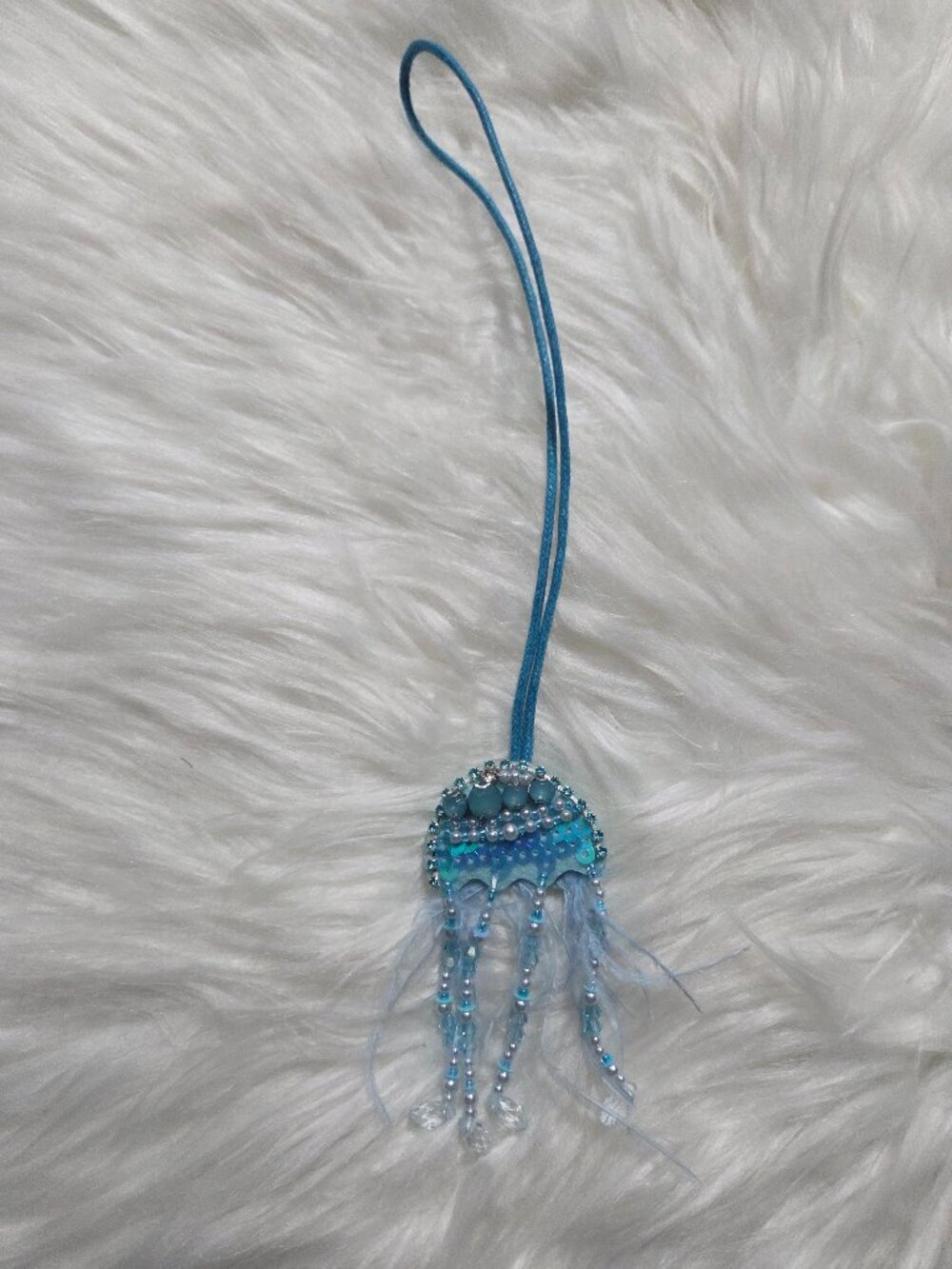 Blue Jellyfish Bag Charm